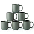 vicase 14oz Ceramic Coffee Mugs – Set of 6, Reactive Glaze
