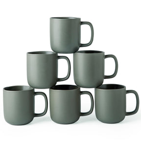 vicase 14oz Ceramic Coffee Mugs – Set of 6, Reactive Glaze