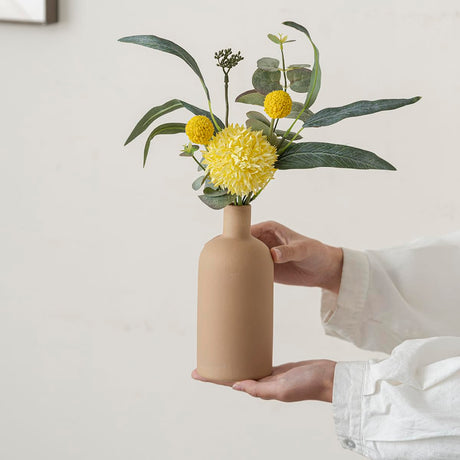 vicase Modern Ceramic Vase Set of 4 – Neutral Colors, Coffee Mix