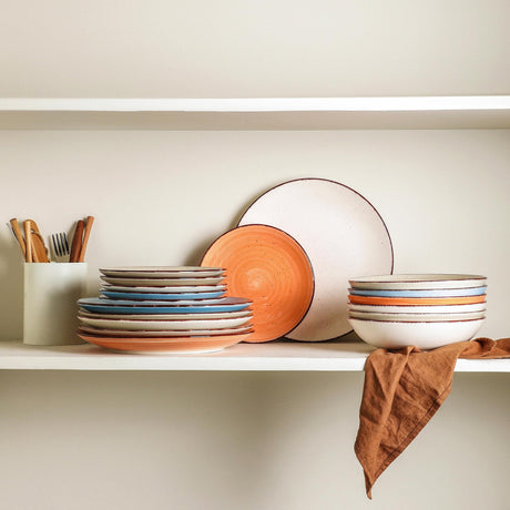 vicase Ceramic Dinner Plates – Set of 6, 10.5 Inch, Blue