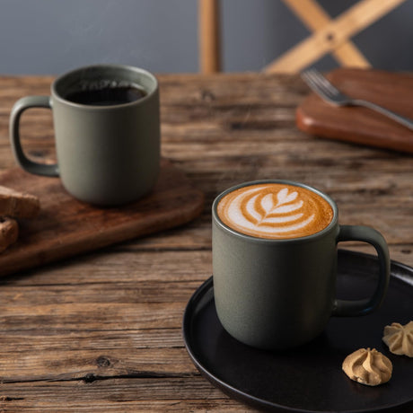 vicase 14oz Ceramic Coffee Mugs – Set of 6, Reactive Glaze