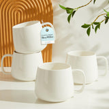 vicase 16oz Stackable Ceramic Coffee Mugs – Set of 4, White