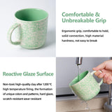 vicase 12oz Ceramic Coffee Mugs – Set of 4, Green