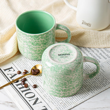 vicase 12oz Ceramic Coffee Mugs – Set of 4, Green