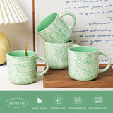 vicase 12oz Ceramic Coffee Mugs – Set of 4, Green