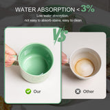 vicase 12oz Ceramic Coffee Mugs – Set of 4, Green