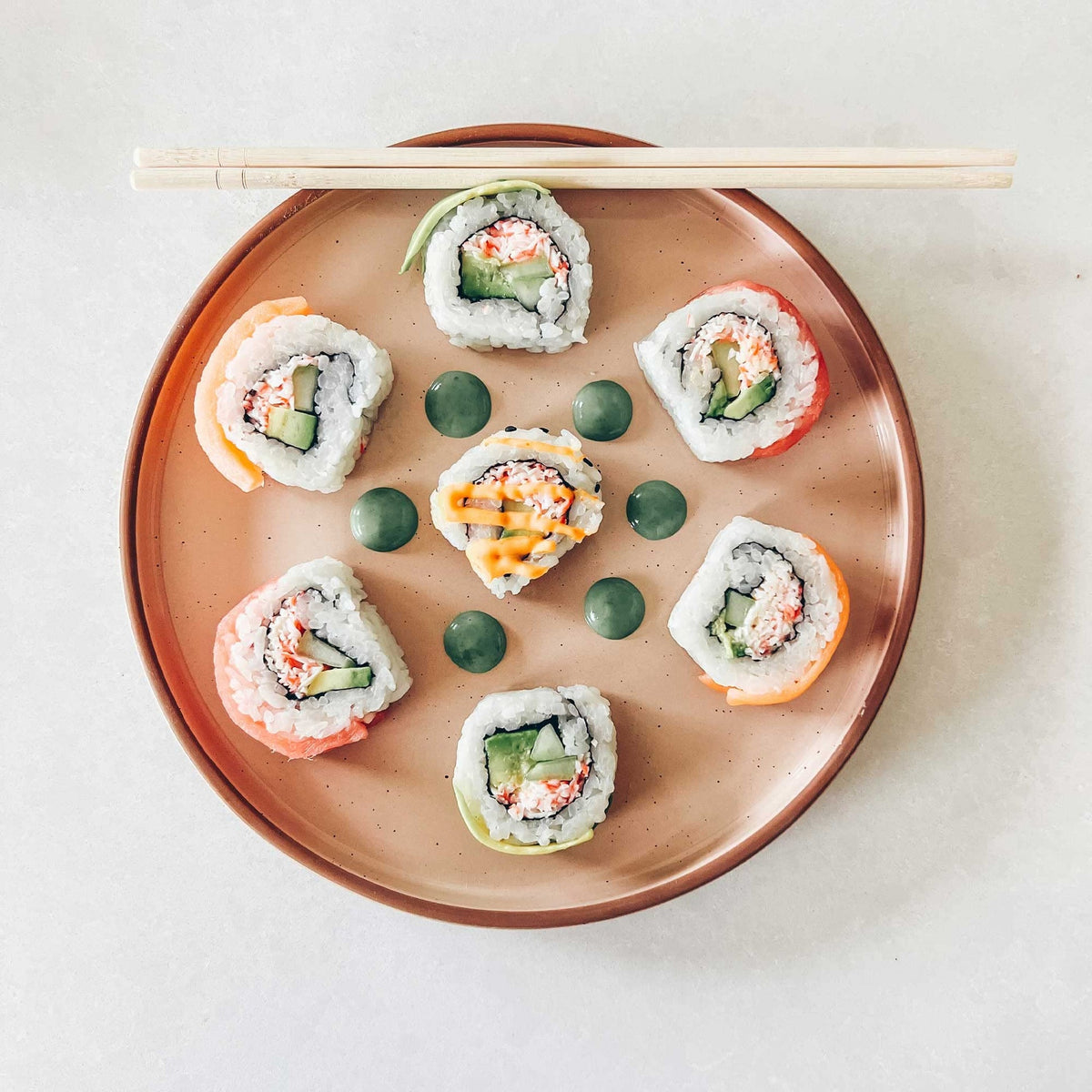 vicase Ceramic Flat Plates – Set of 6, 8 Inch, Neutral Colors