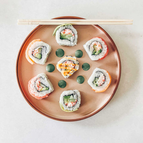 vicase Ceramic Flat Plates – Set of 6, 8 Inch, Neutral Colors