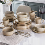 vicase Stoneware Dinnerware Set – Reactive Glaze, Service for 8