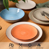 vicase Ceramic Dinner Plates – Set of 6, 10.5 Inch, Blue