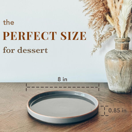 vicase Ceramic Flat Plates – Set of 6, 8 Inch, Neutral Colors