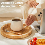 vicase 16oz Stackable Ceramic Coffee Mugs – Set of 4, White