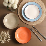 vicase Ceramic Dinner Plates – Set of 6, 10.5 Inch, Blue
